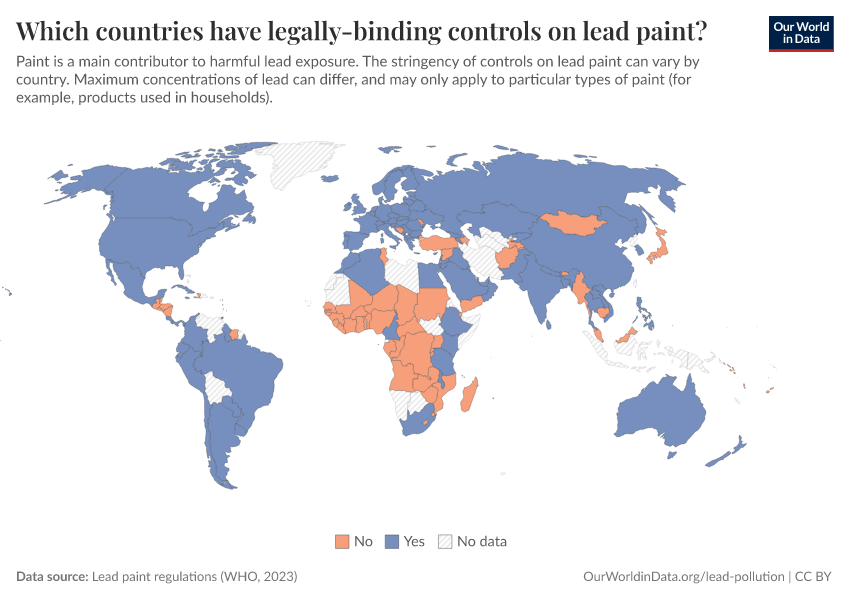 A thumbnail of the "Which countries have legally-binding controls on lead paint?" chart