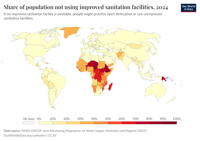 A thumbnail of the "Share of population not using improved sanitation facilities" chart